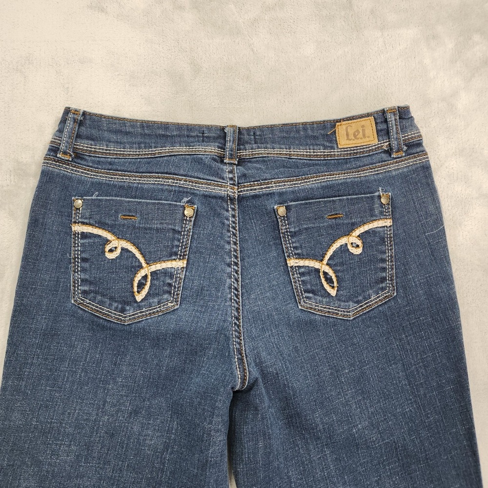Vintage Lei Jeans Womens 11 Juniors Blue Sophia Low Rise HipHugger Flare Stretch - Picture 3 of 12